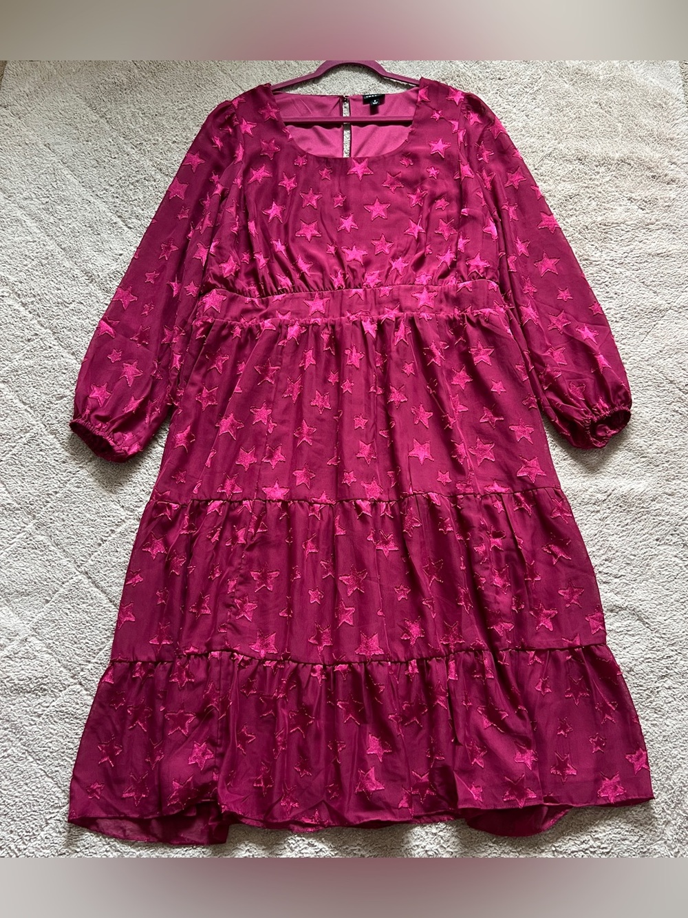 Torrid Clip Dot Chiffon Midi Dress Tiered Cottage Whimsical Fairy Preppy Sz 2X - Picture 2 of 12
